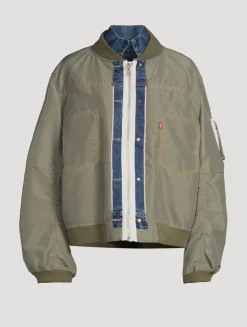 sacai x Levi's® Reversible Denim And Matelassé Twill Blouson Jacket