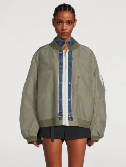 sacai x Levi's® Reversible Denim And Matelassé Twill Blouson Jacket