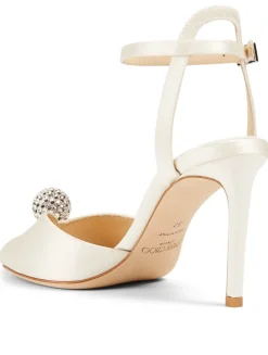 Sacora 85 Satin Heeled Sandals With Crystal Sphere