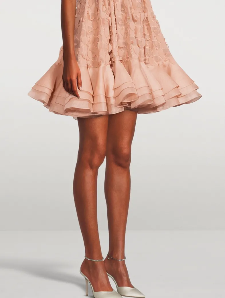 Saeda Silk Pumps With Crystal Ankle Strap