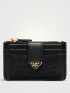 Saffiano And Smooth Leather Card Holder