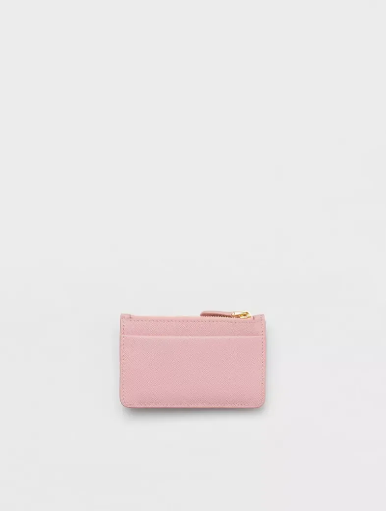 Saffiano And Smooth Leather Card Holder