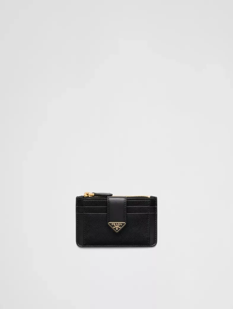 Saffiano And Smooth Leather Card Holder