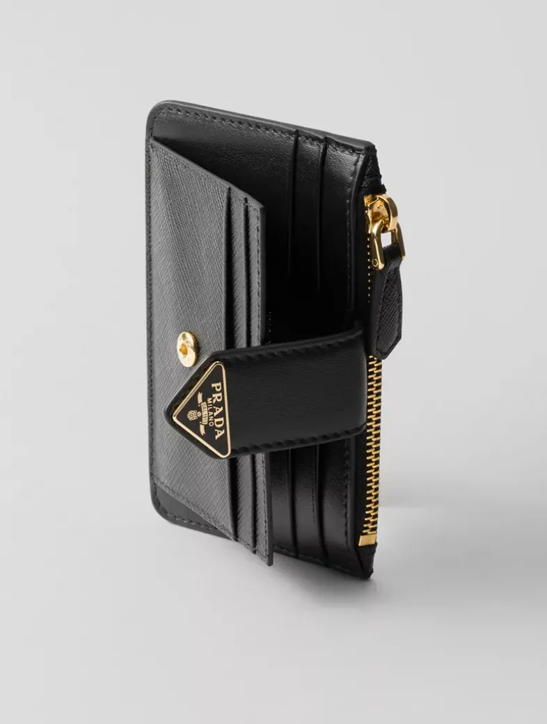 Saffiano And Smooth Leather Card Holder