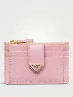 Saffiano And Smooth Leather Card Holder