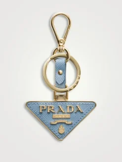 Saffiano Leather And Metal Keychain