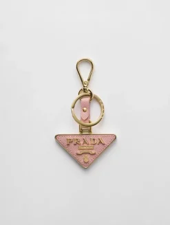 Saffiano Leather And Metal Keychain