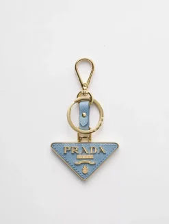 Saffiano Leather And Metal Keychain