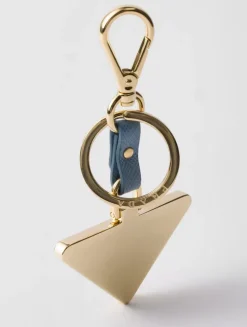 Saffiano Leather And Metal Keychain