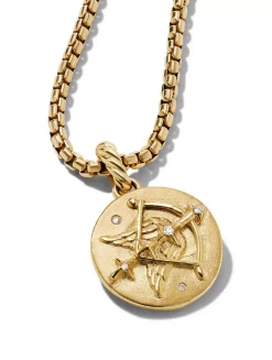 Sagittarius Amulet In 18k Yellow Gold With Diamonds
