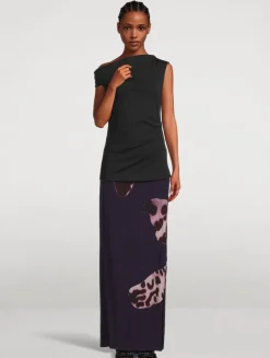 Salvix Maxi Skirt In Leopard Orchid Print