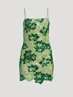 Sara Floral-Sequin Mini Dress