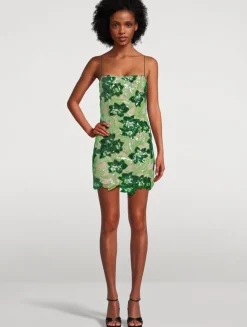 Sara Floral-Sequin Mini Dress