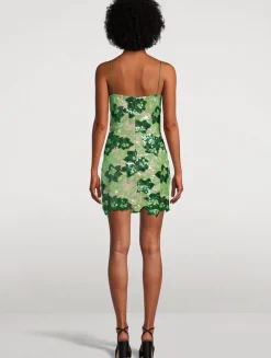 Sara Floral-Sequin Mini Dress
