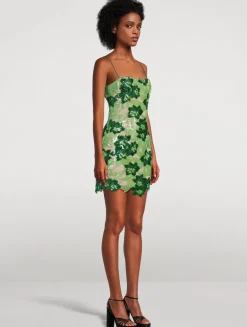 Sara Floral-Sequin Mini Dress