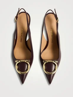 Sara Leather Slingback Pumps