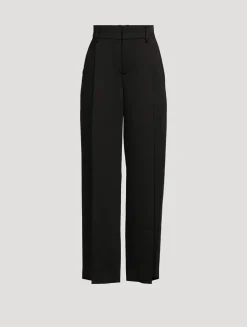 Satin Wide-Leg Trousers