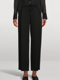 Satin Wide-Leg Trousers