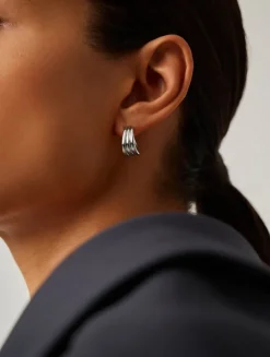 Savi Triple Ridge Hoop Earrings