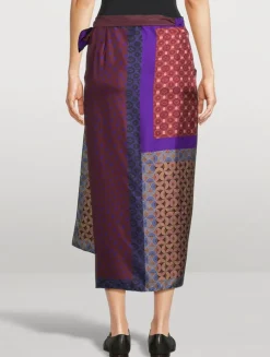 Scarfy Printed Silk Wrap Skirt