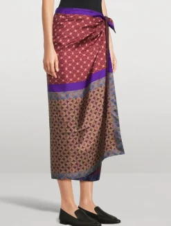 Scarfy Printed Silk Wrap Skirt
