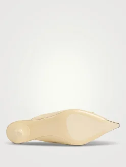 Scarlett Lizard-Embossed Leather Mules