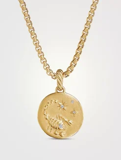 Scorpio Amulet In 18k Yellow Gold With Diamonds