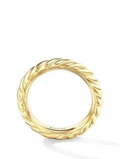 Sculpted Cable Band Ring In 18k Yellow Gold, 4.6mm