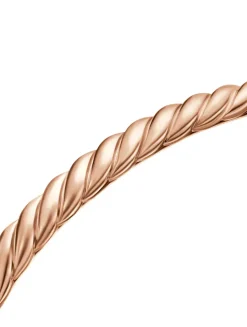 Sculpted Cable Bangle Bracelet In 18k Rose Gold, 4.6mm