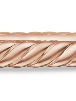 Sculpted Cable Bangle Bracelet In 18k Rose Gold, 4.6mm