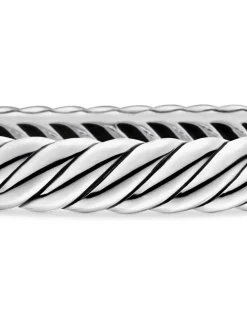 Sculpted Cable Bangle Bracelet In Sterling Silver, 7mm