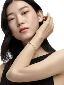 Sculpted Cable Bangle Bracelet In 18k Yellow Gold, 4.6mm