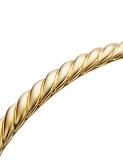 Sculpted Cable Bangle Bracelet In 18k Yellow Gold, 4.6mm