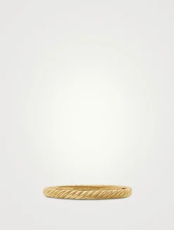 Sculpted Cable Bangle Bracelet In 18k Yellow Gold, 6.2mm