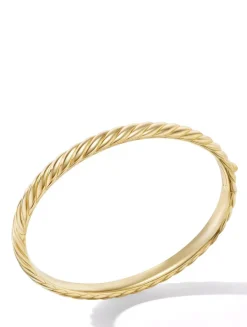 Sculpted Cable Bangle Bracelet In 18k Yellow Gold, 6.2mm