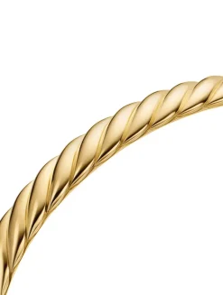 Sculpted Cable Bangle Bracelet In 18k Yellow Gold, 6.2mm