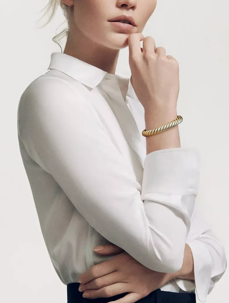 Sculpted Cable Bracelet In 18k Yellow Gold