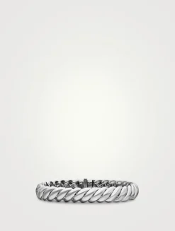 Sculpted Cable Bracelet In Sterling Silver, 8.5mm
