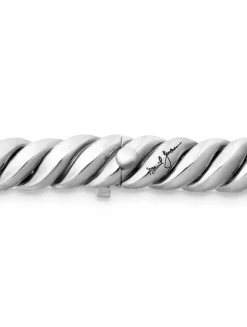 Sculpted Cable Bracelet In Sterling Silver, 8.5mm