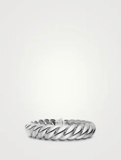 Sculpted Cable Bracelet In Sterling Silver, 14mm