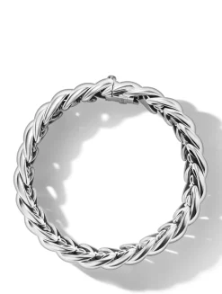 Sculpted Cable Bracelet In Sterling Silver, 14mm