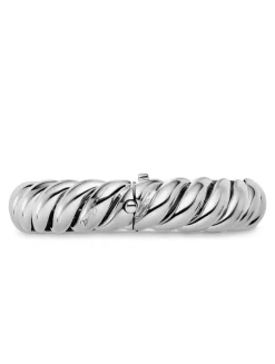 Sculpted Cable Bracelet In Sterling Silver, 14mm