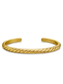 Sculpted Cable Cuff Bracelet In 18k Yellow Gold, 5.5mm