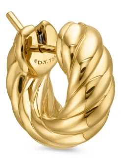 Sculpted Cable Hoop Earrings In 18k Yellow Gold, 14.4mm