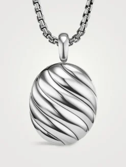 Sculpted Cable Locket Amulet In Sterling Silver