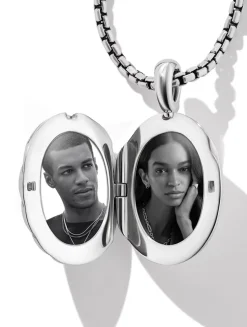 Sculpted Cable Locket Amulet In Sterling Silver