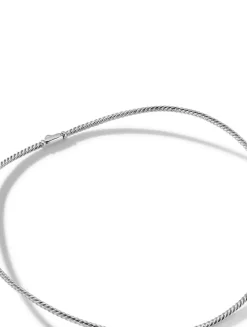 Sculpted Cable Necklace In Sterling Silver