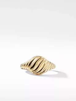 Sculpted Cable Pinky Ring In 18k Yellow Gold
