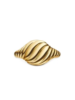 Sculpted Cable Pinky Ring In 18k Yellow Gold
