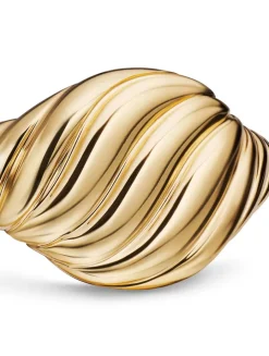Sculpted Cable Pinky Ring In 18k Yellow Gold